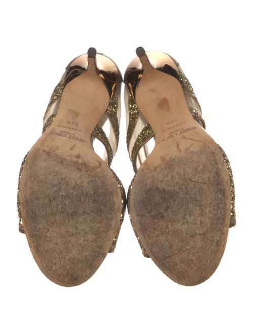 Jimmy Choo Glitter Mesh Accents Sandals