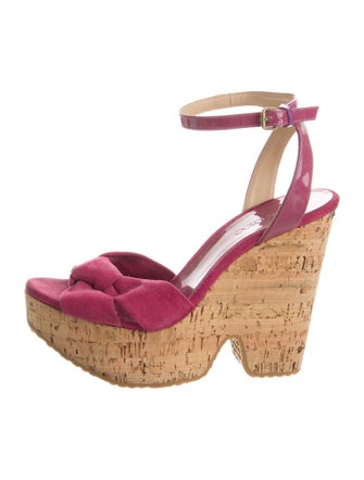 Jimmy Choo Suede Bow Accents Sandals