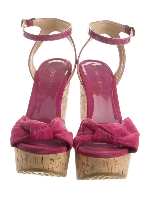 Jimmy Choo Suede Bow Accents Sandals