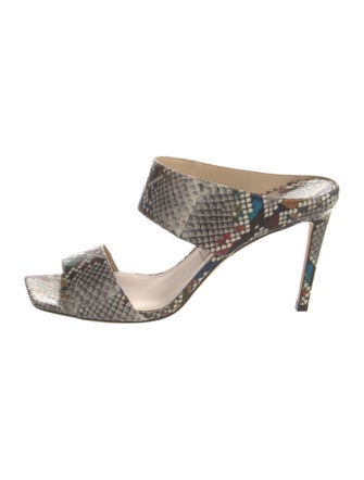 Jimmy Choo Leather Animal Print Slides