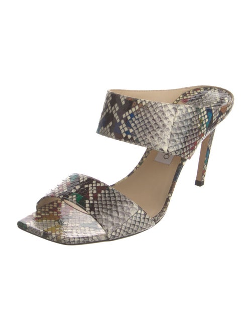 Jimmy Choo Leather Animal Print Slides