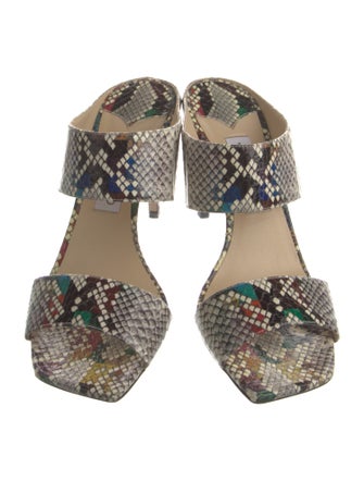 Jimmy Choo Leather Animal Print Slides