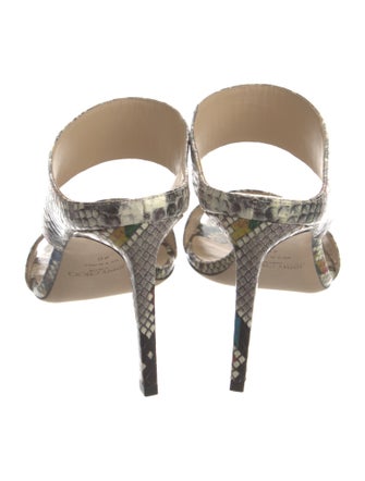 Jimmy Choo Leather Animal Print Slides