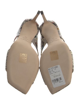 Jimmy Choo Leather Animal Print Slides
