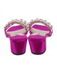 Jimmy Choo Faux Pearl Accents Satin Slides