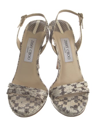 Jimmy Choo Python Animal Print Slingback Sandals