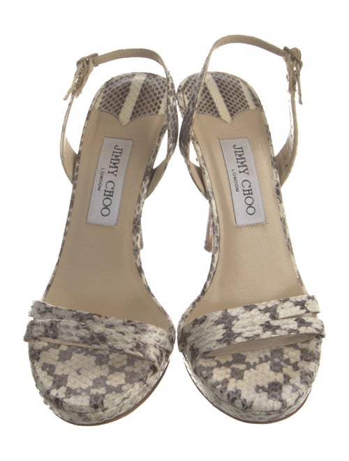 Jimmy Choo Python Animal Print Slingback Sandals