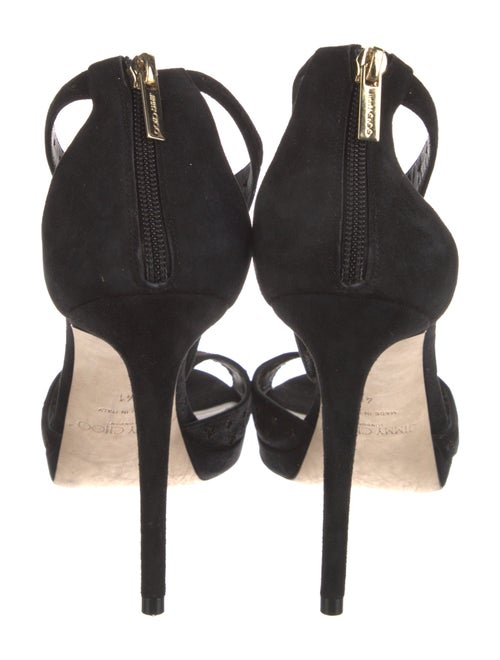 Jimmy Choo Suede Lasercut Accents Slingback Sandals