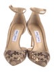 Jimmy Choo Suede Floral Print D'Orsay Pumps