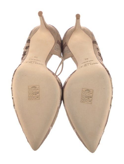 Jimmy Choo Suede Floral Print D'Orsay Pumps