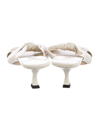 Jimmy Choo Leather Ruffle Embellishment Slides