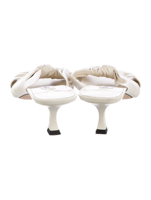 Jimmy Choo Leather Ruffle Embellishment Slides