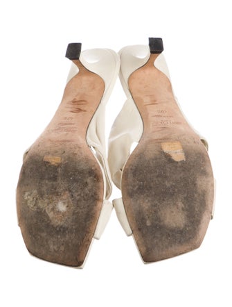 Jimmy Choo Leather Ruffle Embellishment Slides