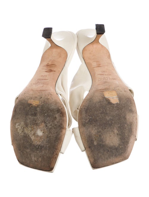 Jimmy Choo Leather Ruffle Embellishment Slides