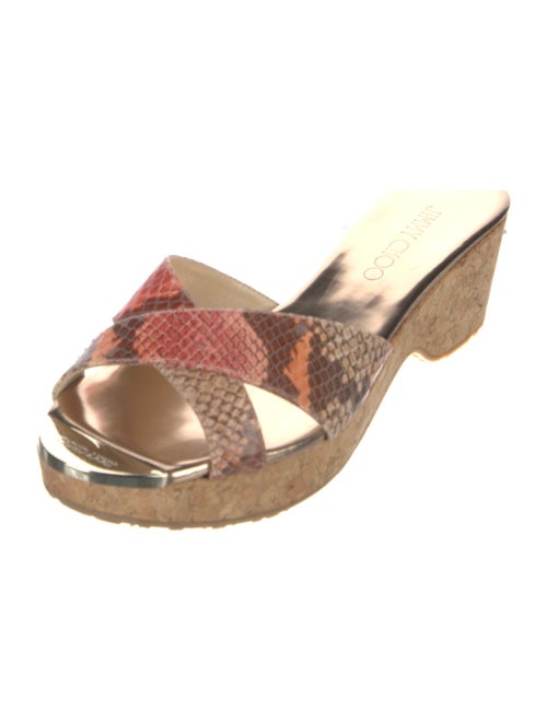 Jimmy Choo Snakeskin Animal Print Slides