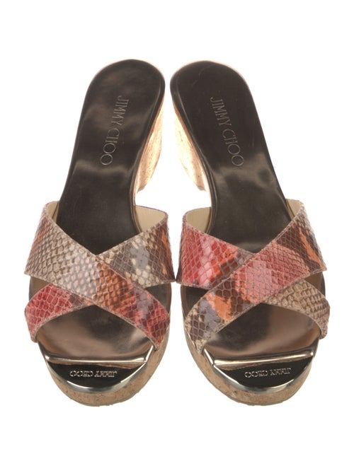 Jimmy Choo Snakeskin Animal Print Slides