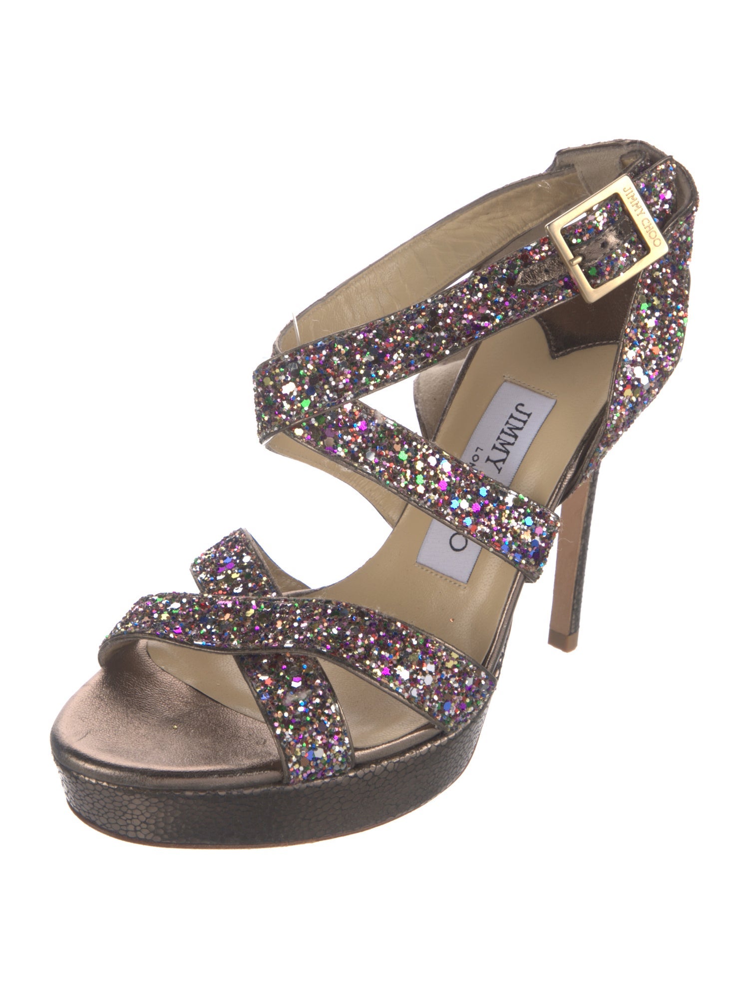 Jimmy Choo Glitter Glitter Accents Sandals