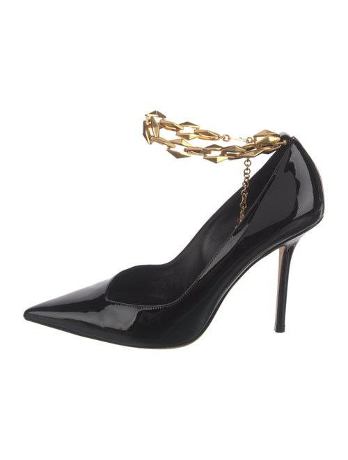 Jimmy Choo Patent Leather Chain-Link Accents Pumps