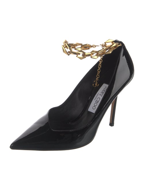 Jimmy Choo Patent Leather Chain-Link Accents Pumps