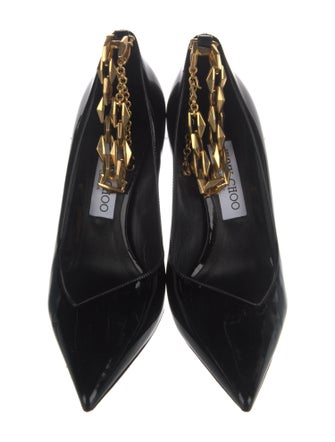 Jimmy Choo Patent Leather Chain-Link Accents Pumps