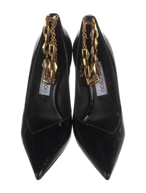 Jimmy Choo Patent Leather Chain-Link Accents Pumps