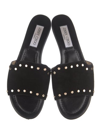 Jimmy Choo Suede Studded Accents Slides