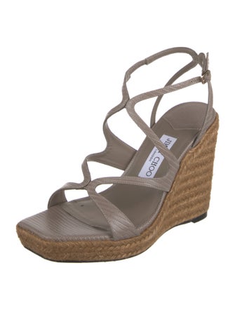 Jimmy Choo Embossed Leather Espadrilles