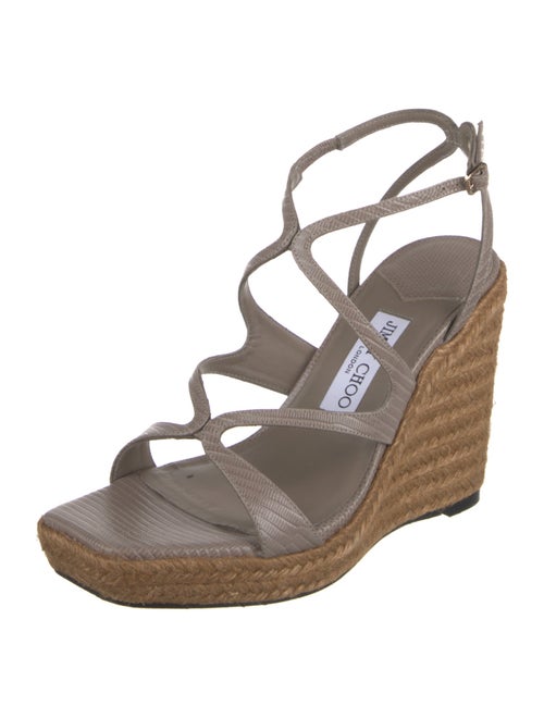 Jimmy Choo Embossed Leather Espadrilles