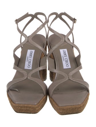 Jimmy Choo Embossed Leather Espadrilles