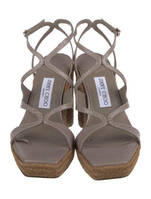 Jimmy Choo Embossed Leather Espadrilles