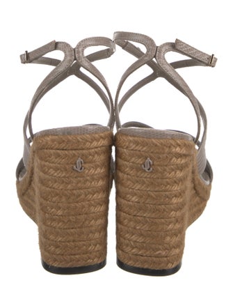 Jimmy Choo Embossed Leather Espadrilles