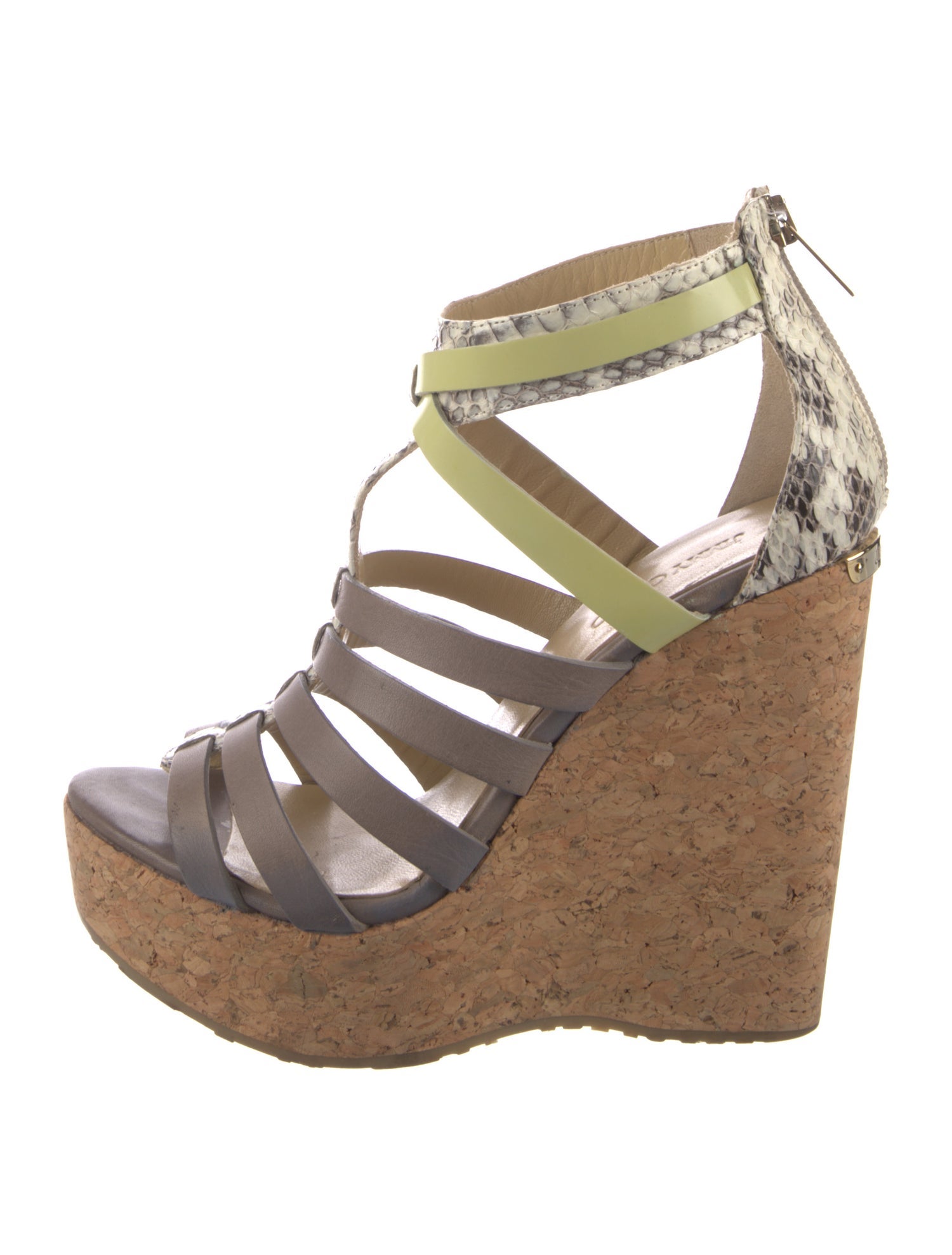 Jimmy Choo Leather Animal Print Gladiator Sandals