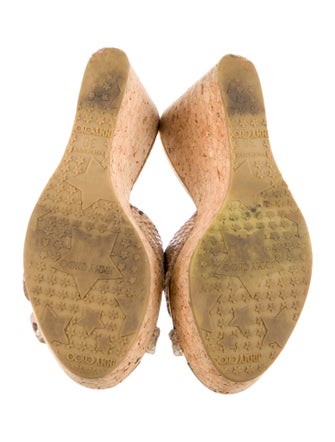 Jimmy Choo Snakeskin Animal Print Slides