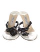 Jimmy Choo Patent Leather Colorblock Pattern Slides