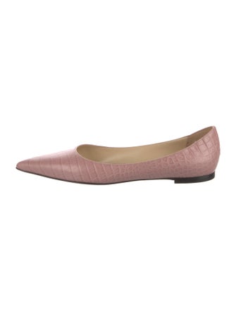Jimmy Choo Embossed Leather Ballet Flats