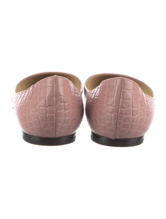 Jimmy Choo Embossed Leather Ballet Flats
