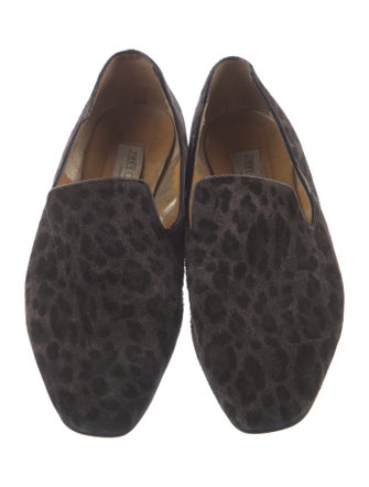Jimmy Choo Suede Animal Print Loafers