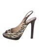 Jimmy Choo Canvas Animal Print Slingback Pumps