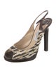 Jimmy Choo Canvas Animal Print Slingback Pumps