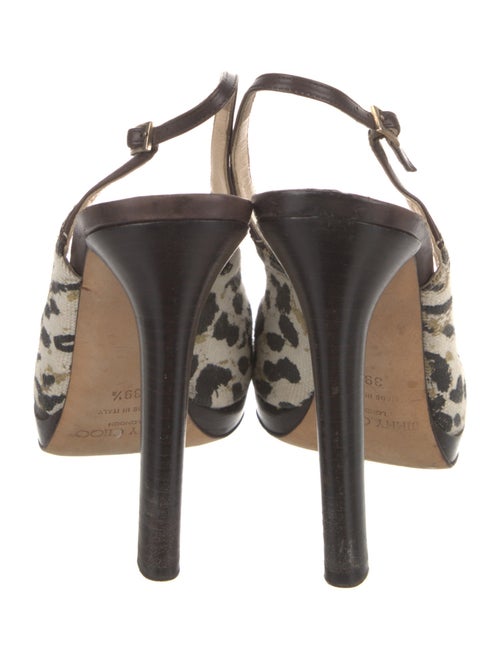 Jimmy Choo Canvas Animal Print Slingback Pumps