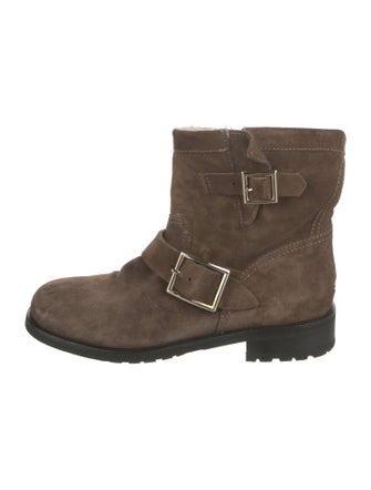 Jimmy Choo Suede Moto Boots