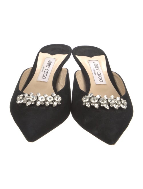 Jimmy Choo Suede Crystal Embellishments Mules