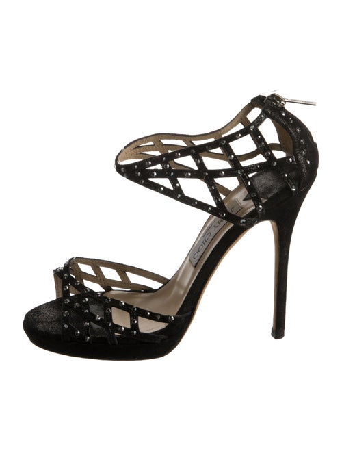 Jimmy Choo Suede Crystal Embellishments Sandals