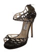 Jimmy Choo Suede Crystal Embellishments Sandals