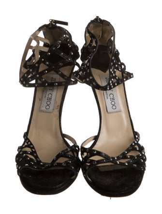 Jimmy Choo Suede Crystal Embellishments Sandals