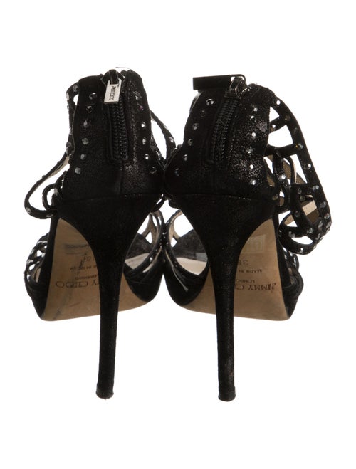 Jimmy Choo Suede Crystal Embellishments Sandals