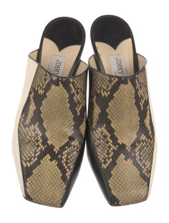 Jimmy Choo Leather Animal Print Mules