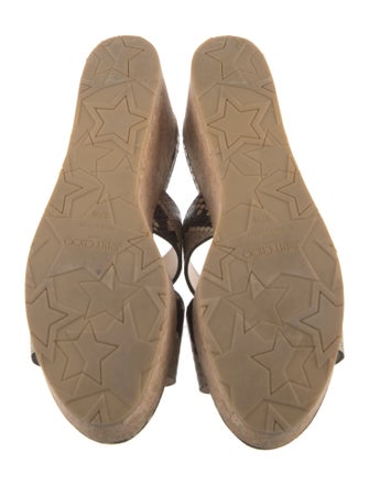 Jimmy Choo Leather Animal Print Slides