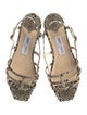 Jimmy Choo Leather Animal Print Slingback Sandals