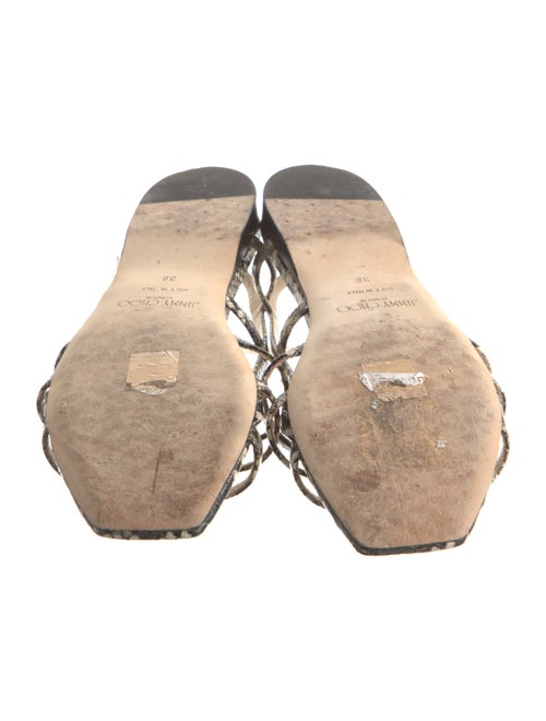 Jimmy Choo Leather Animal Print Slingback Sandals